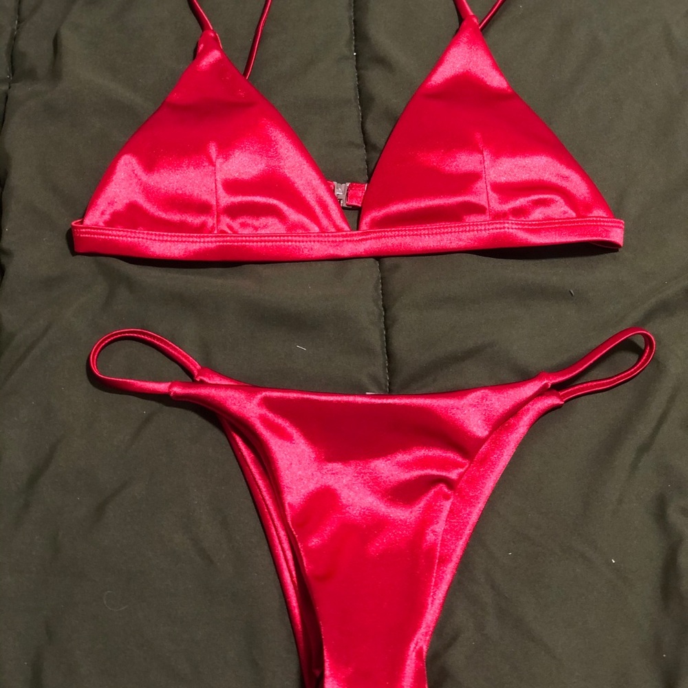 Red Satin Bikini